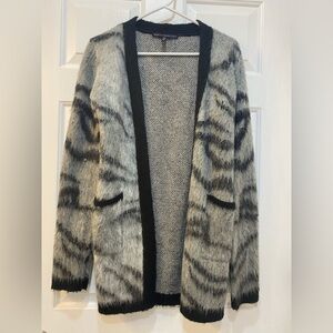 White House Black Market Tiger Print Kimono Cover Up Cardigan Women's Size M